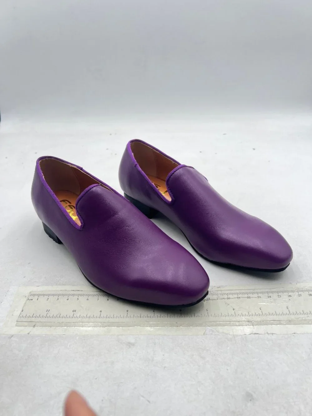 FSJ Men's Purple Slip-On Dress Loafers Sleek Leather Comfort Cushioned Shoes